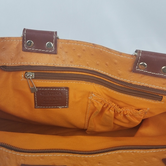 Claudia Firenze Ostrich Textured Italian Leather Bag - Picture 11 of 16